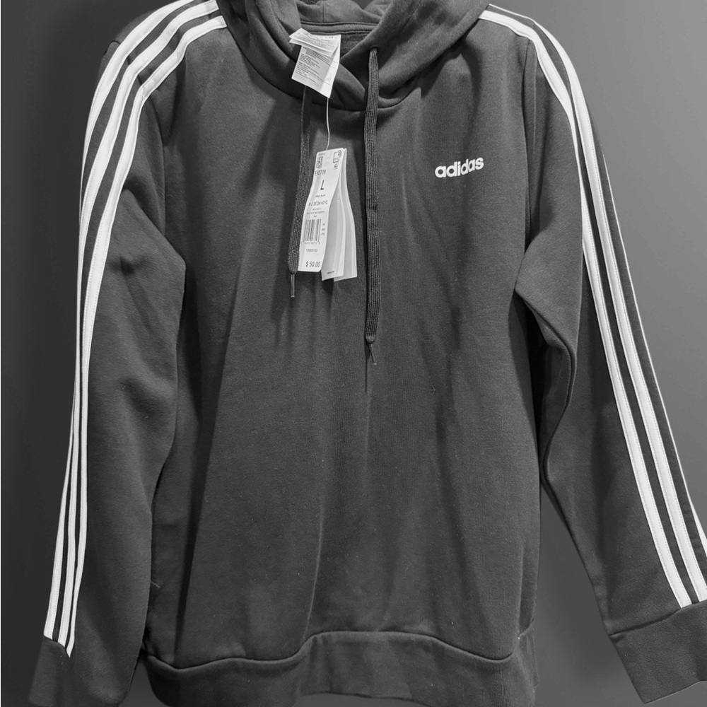 Adidas Black Hoodie with White Logo